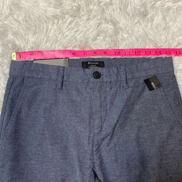RW&Co Dress Pants Slim Fit 28x32 Blue Cotton Stretch NEW with Tag - Picture 8 of 11